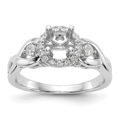 14K Weißgold Halo-Verlobungsring mit rundem simuliertem Diamant