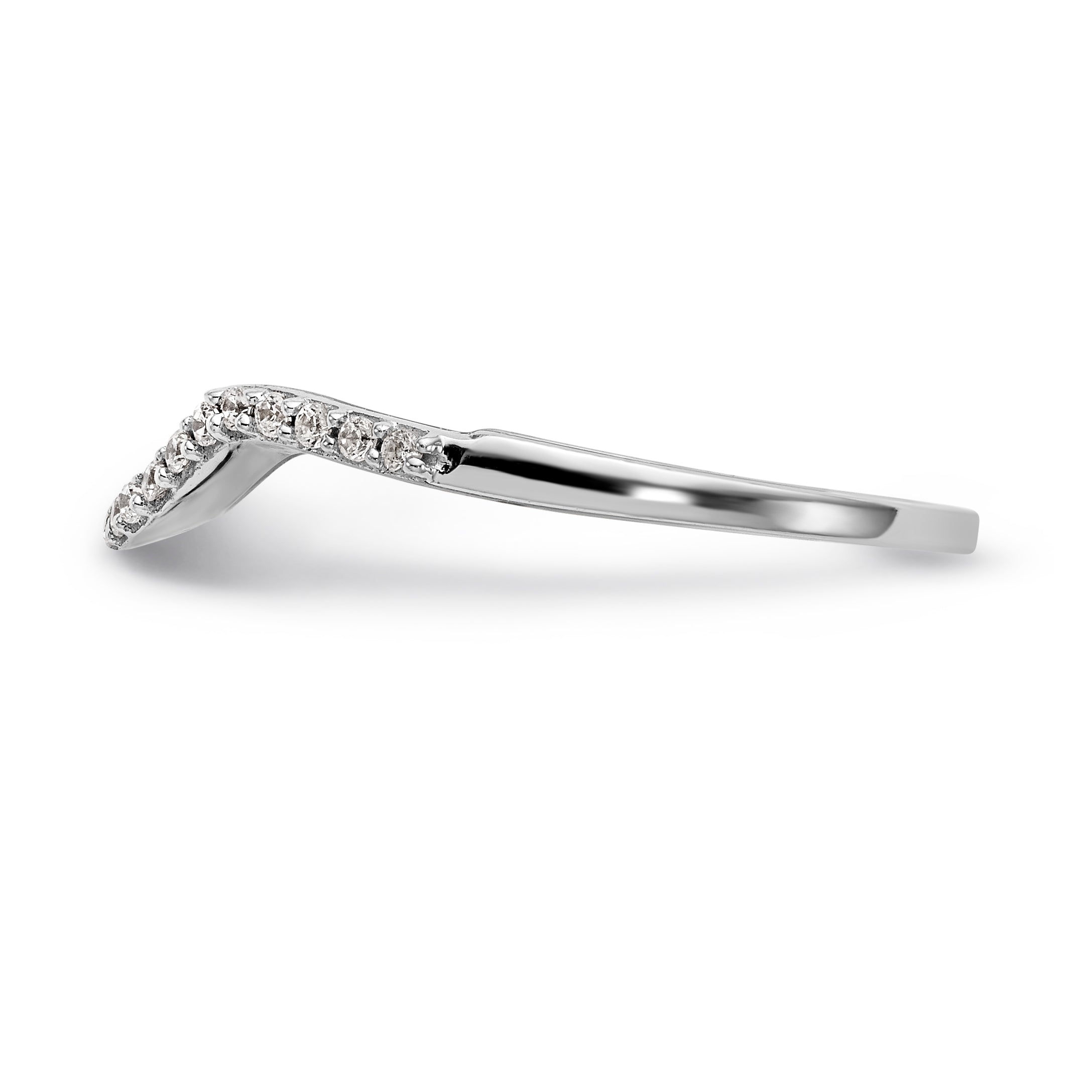 14K Weißgold Diamant-Trauring
