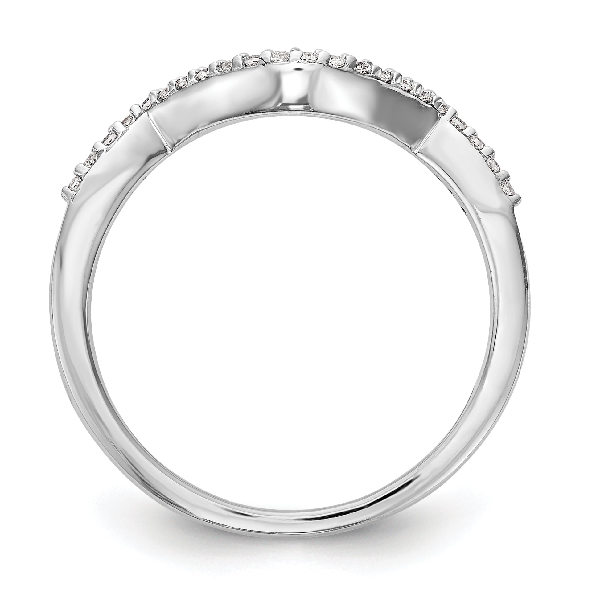 14K Weißgold Diamant-Trauring