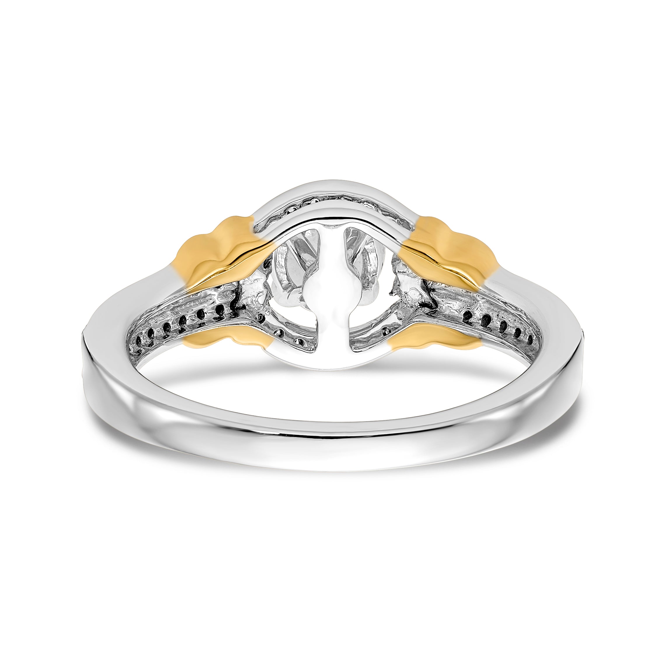 14K Weißgold Verlobungsring mit Halo und Krappenfassung