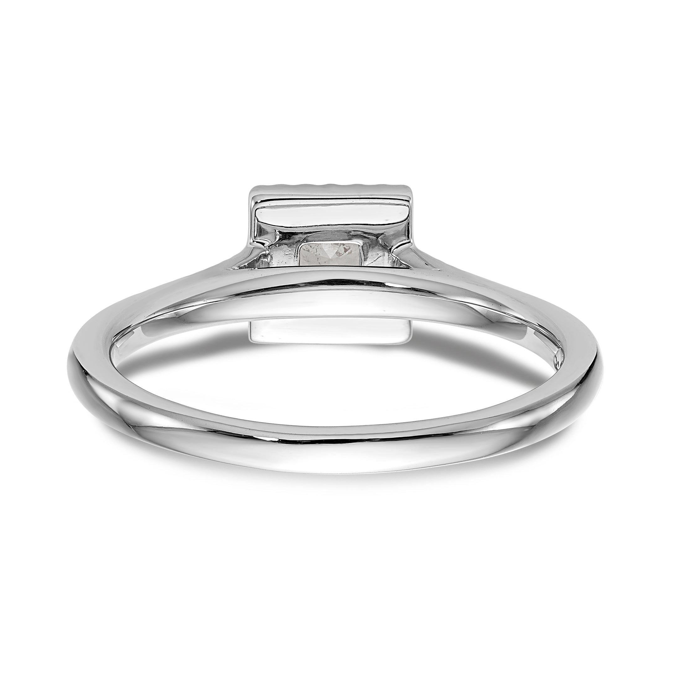 14KW Verlobungsring mit rundem simuliertem Diamanten, Halo