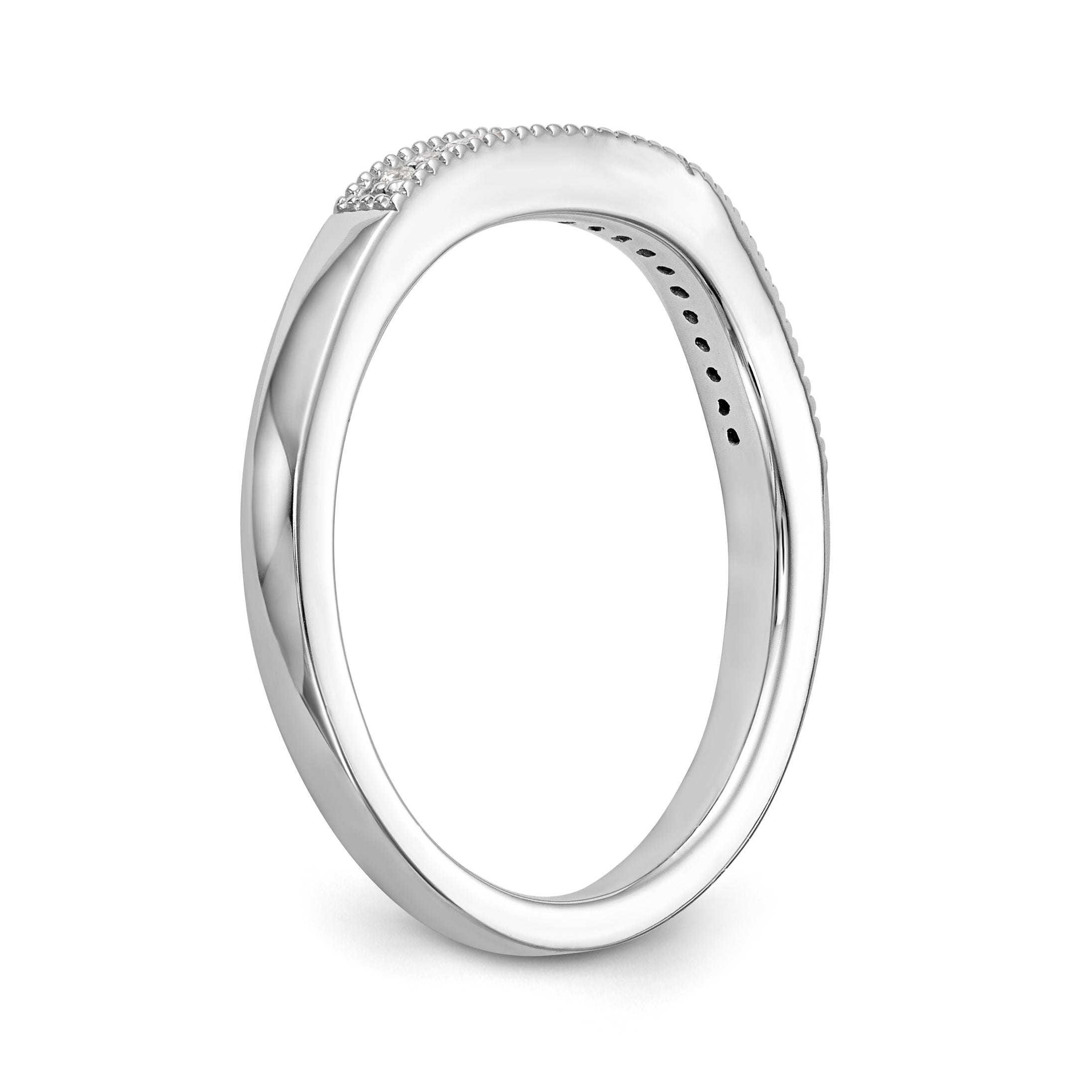 14K Weißgold Diamant-Trauring