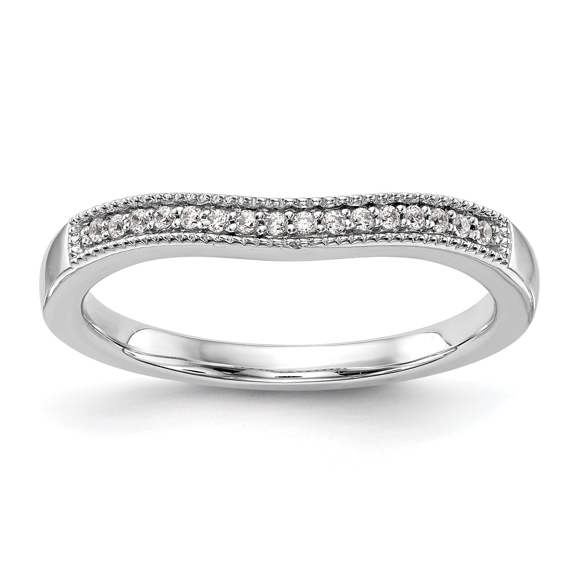 14K Weißgold Diamant-Trauring