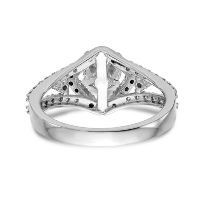 Verlobungsring aus 14K Weißgold mit Krappenfassung, simuliertem Diamant im Kissenschliff und Halo