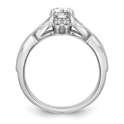 14K Weißgold Verlobungsring mit Halo aus Diamant-Simulanten