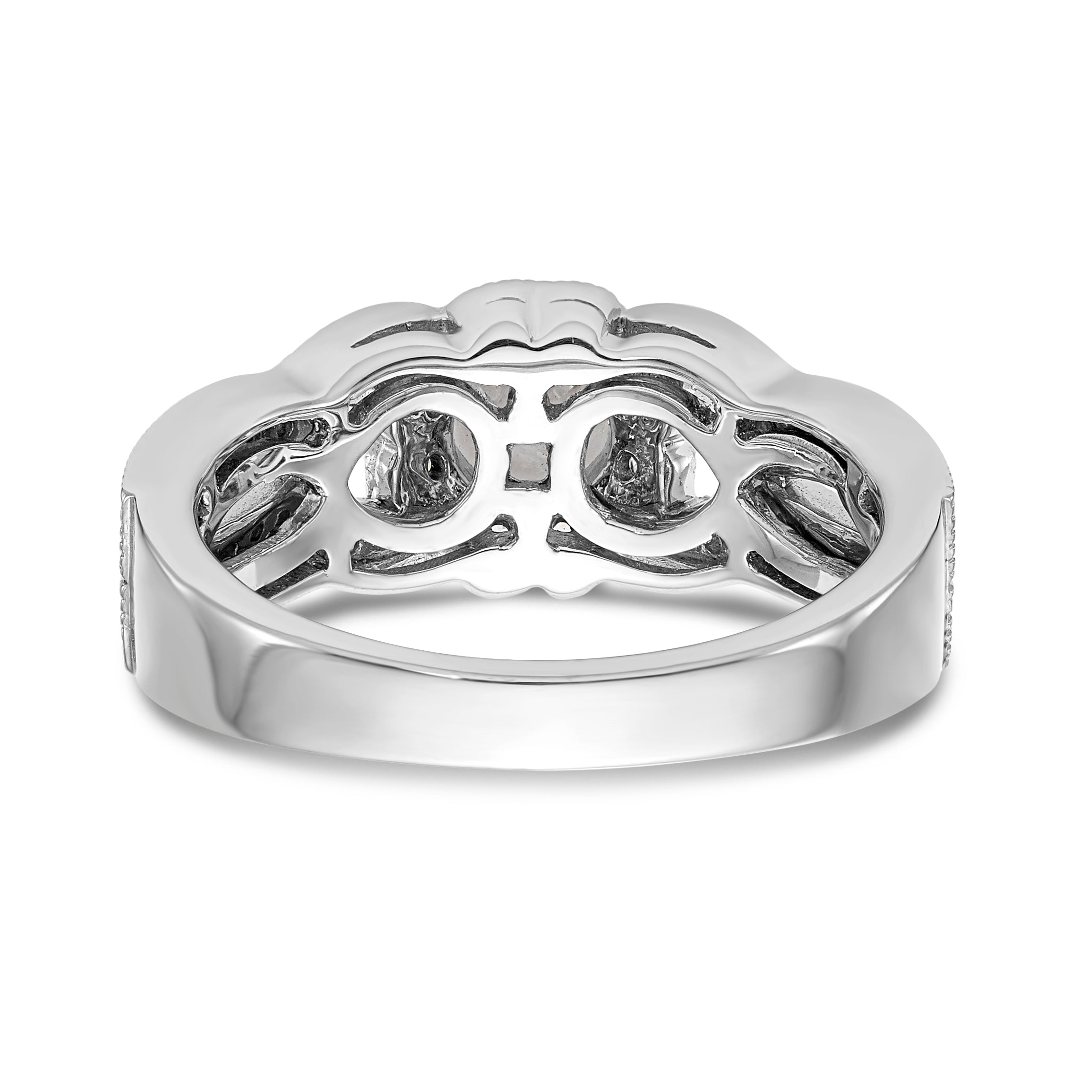 14K Weißgold Verlobungsring mit Halo aus Diamant-Simulanten