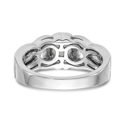 14K Weißgold Verlobungsring mit Halo aus Diamant-Simulanten