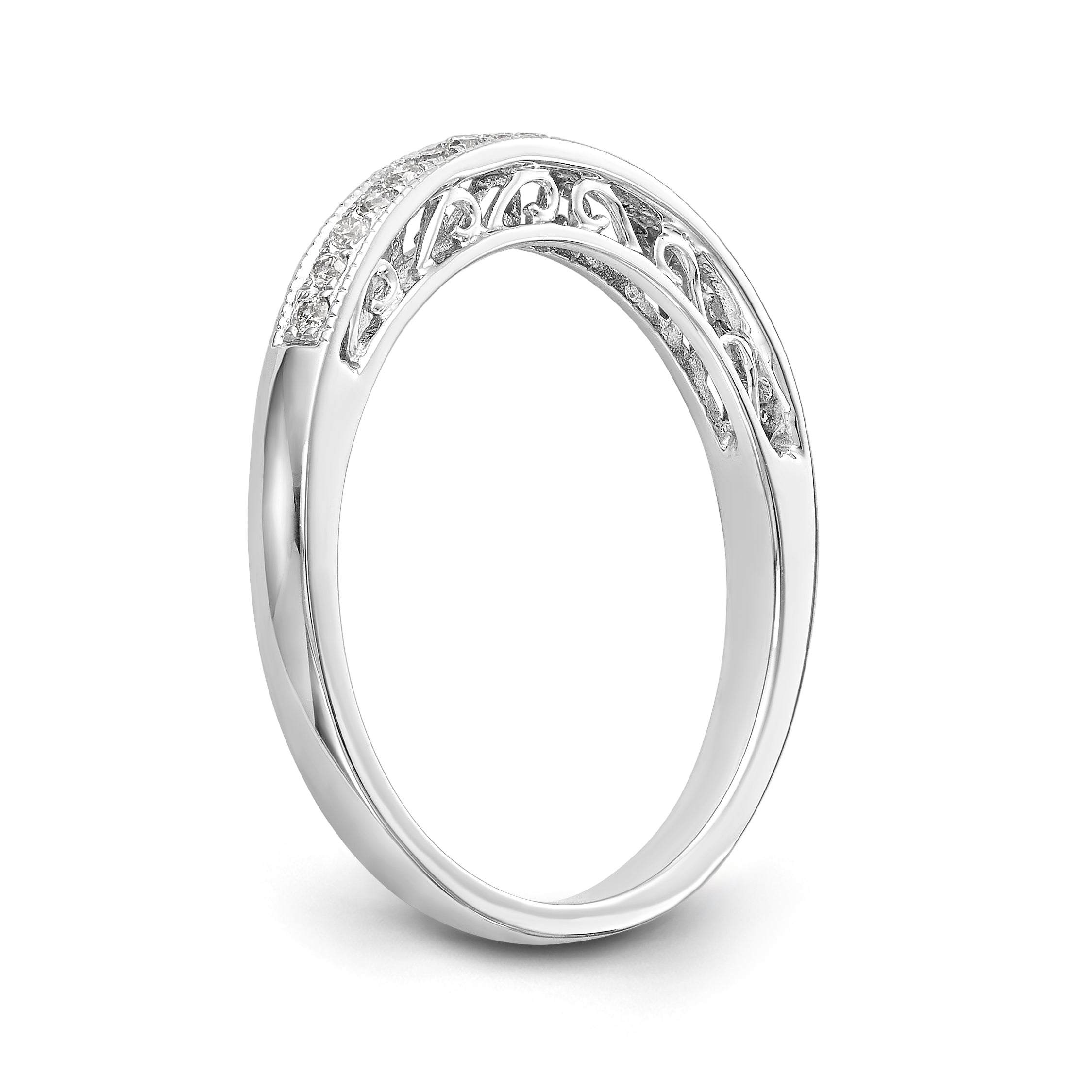 14K Weißgold Diamant-Ehering