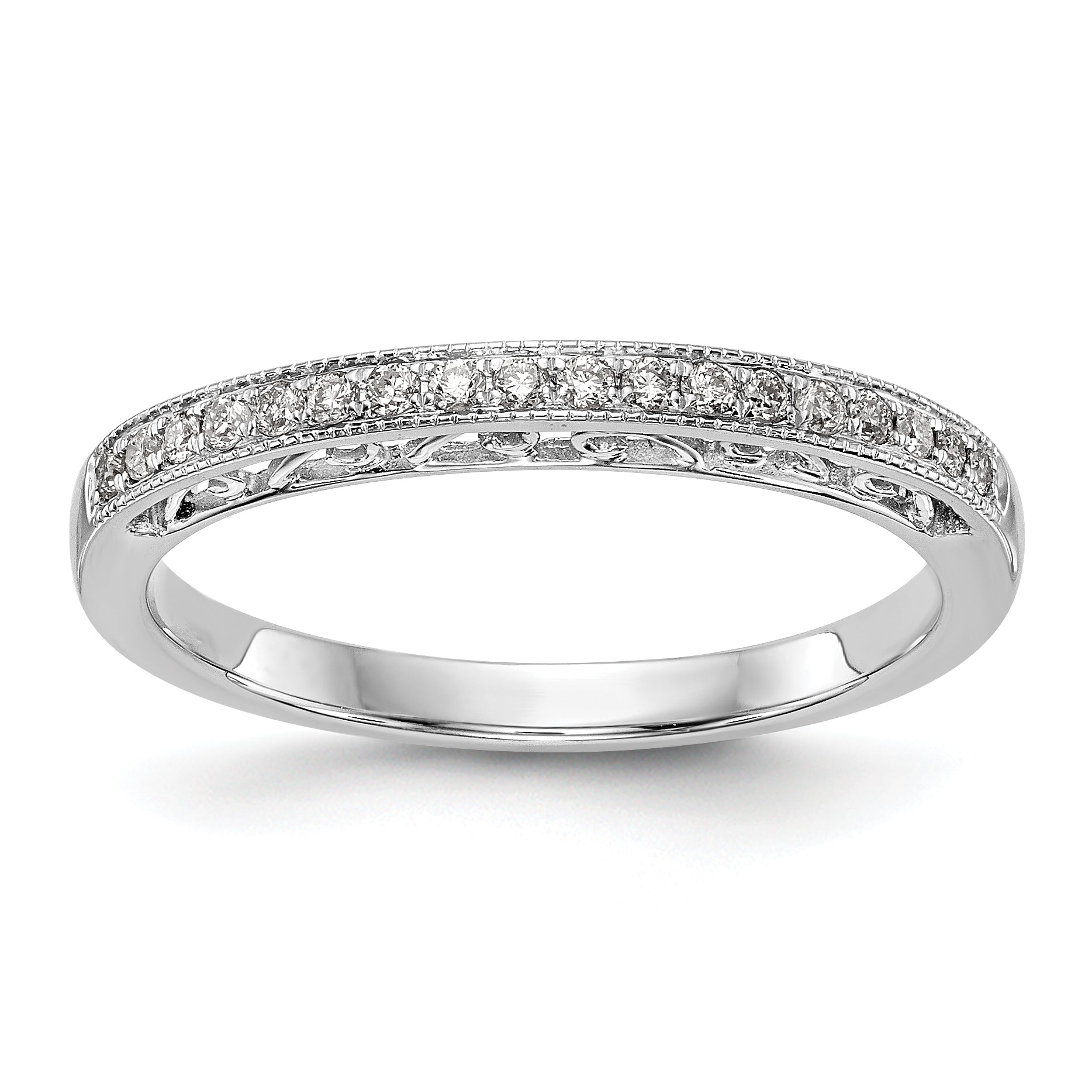 14K Weißgold Diamant-Ehering