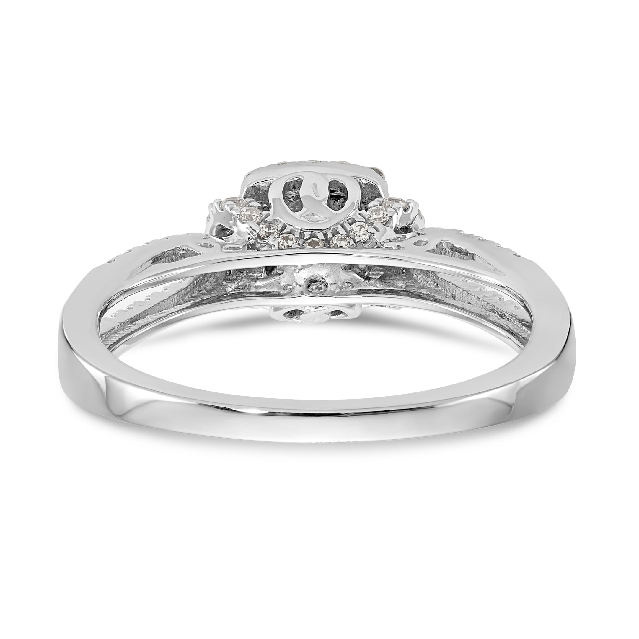 14K Weißgold Verlobungsring mit Halo aus simulierten Diamanten