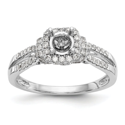 14K Weißgold Verlobungsring mit Halo aus simulierten Diamanten