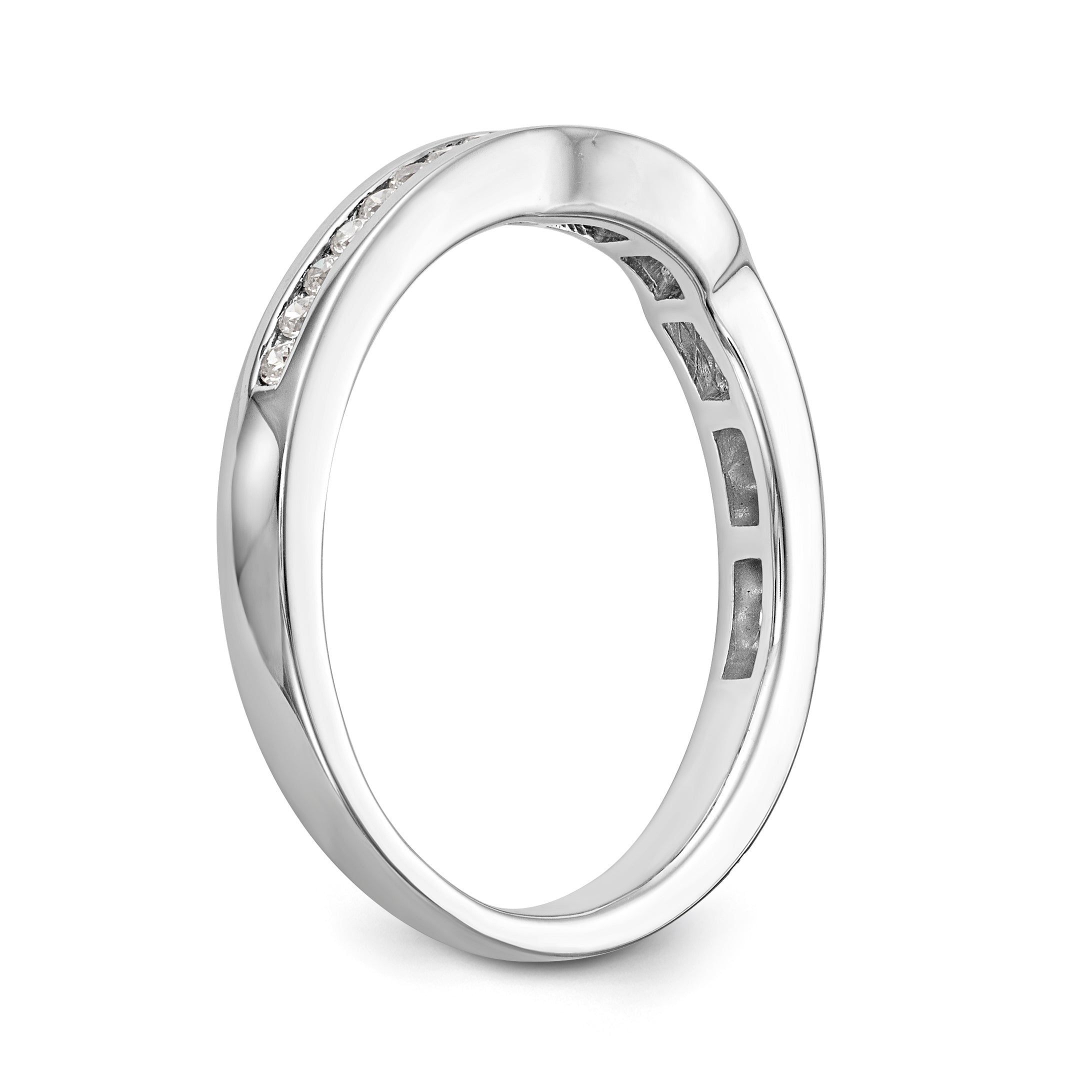 14K Weißgold Diamant-Ehering