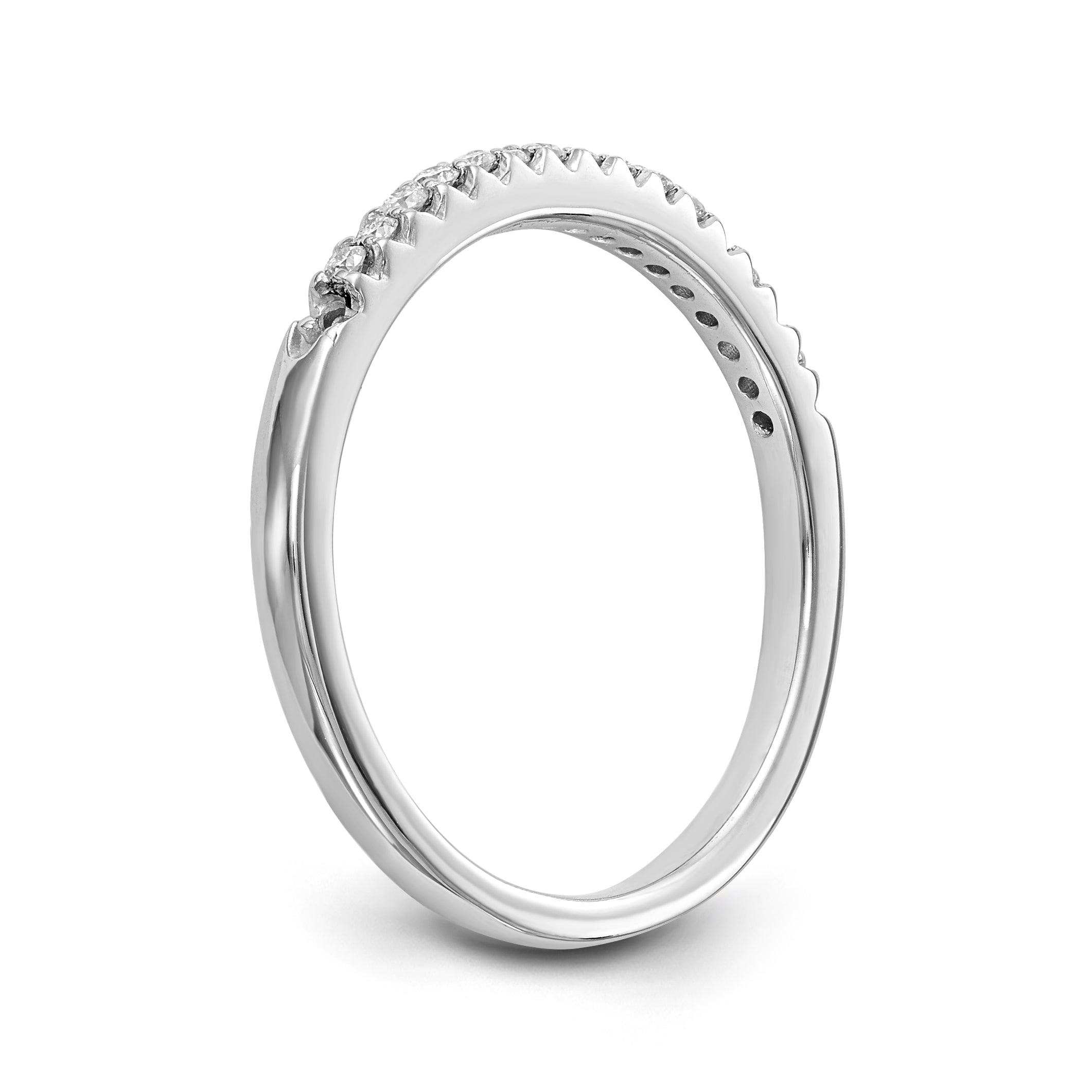 14K Weißgold Diamant-Trauring
