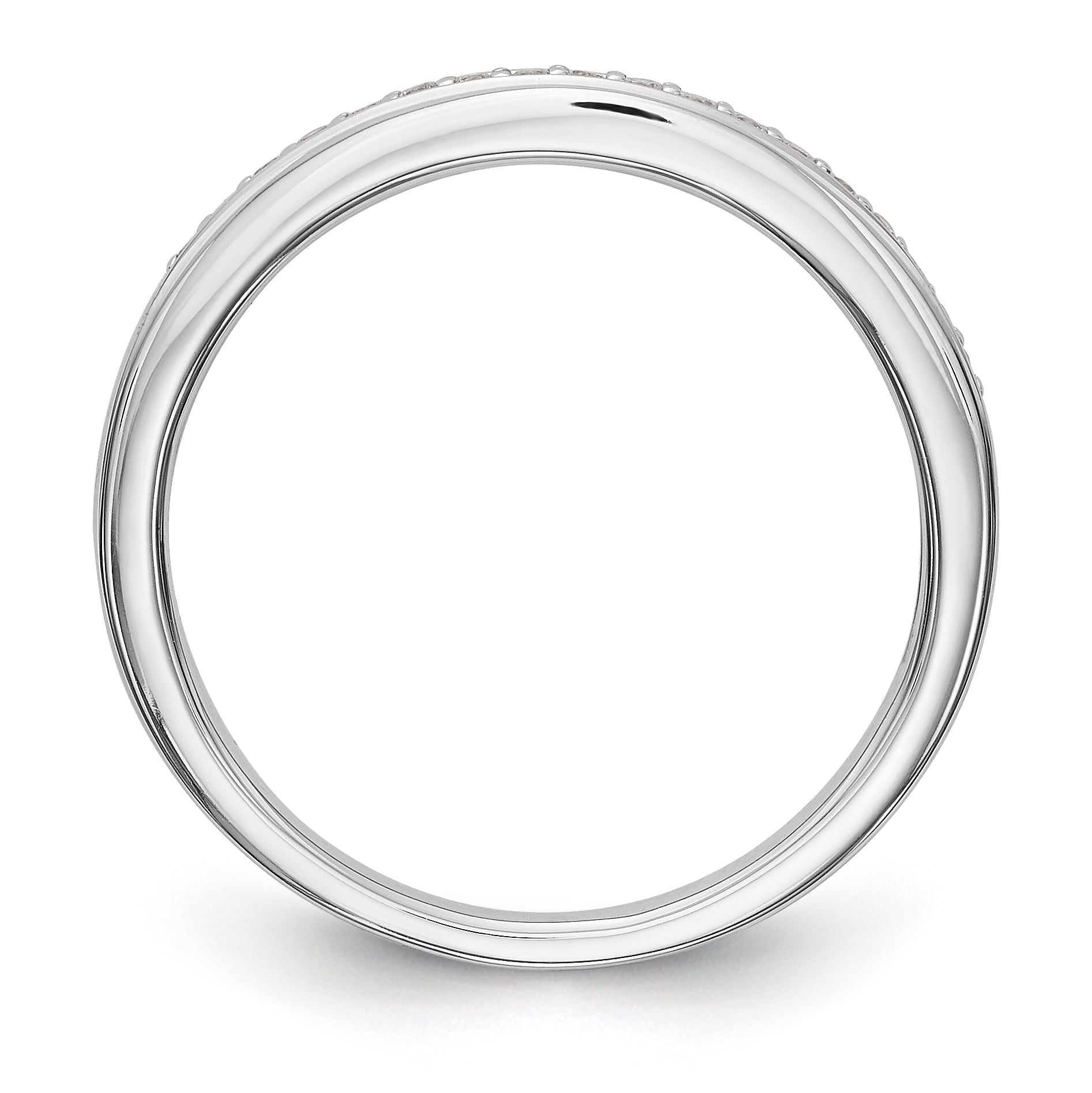 14K Weißgold Diamant-Trauring