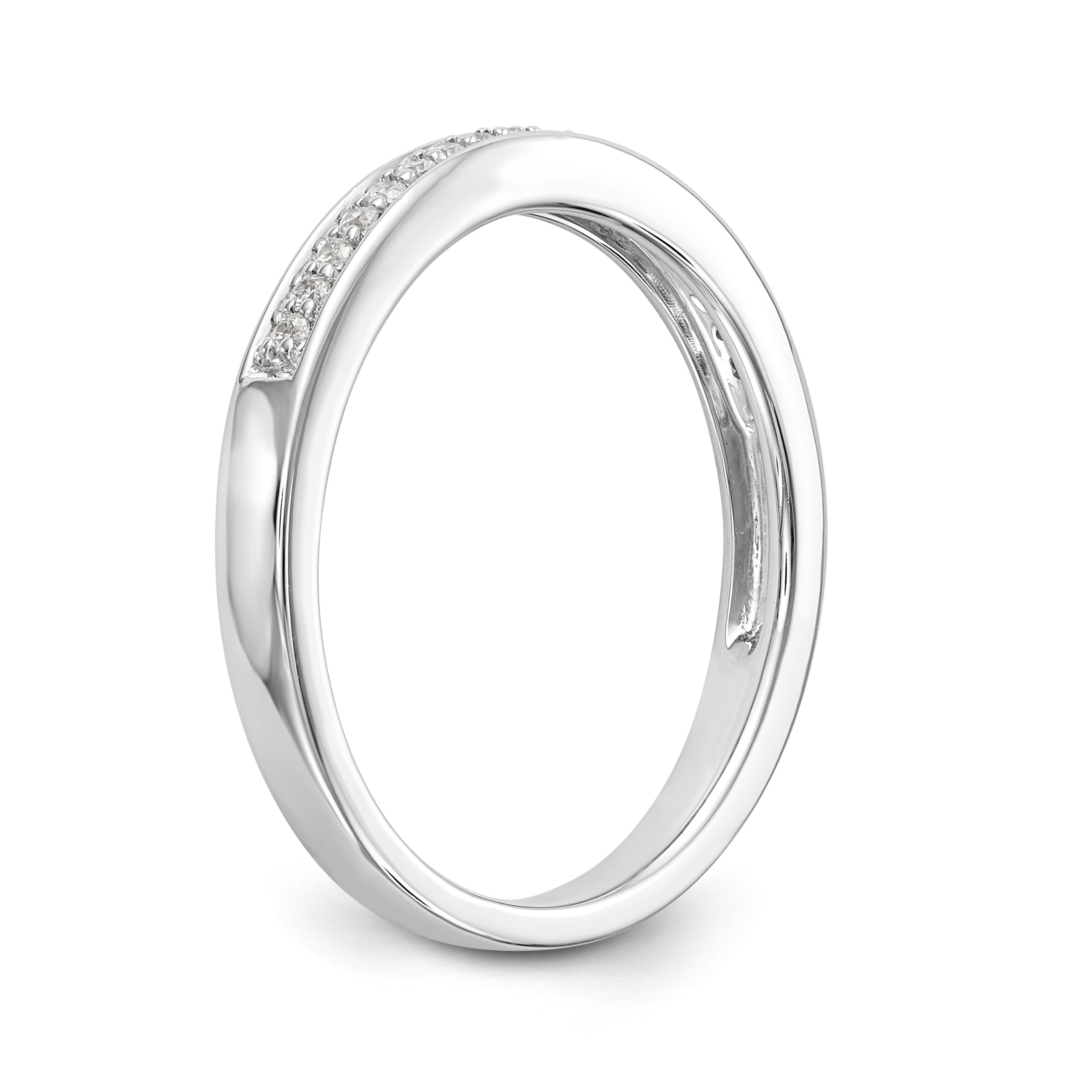 14K Weißgold Diamant-Trauring
