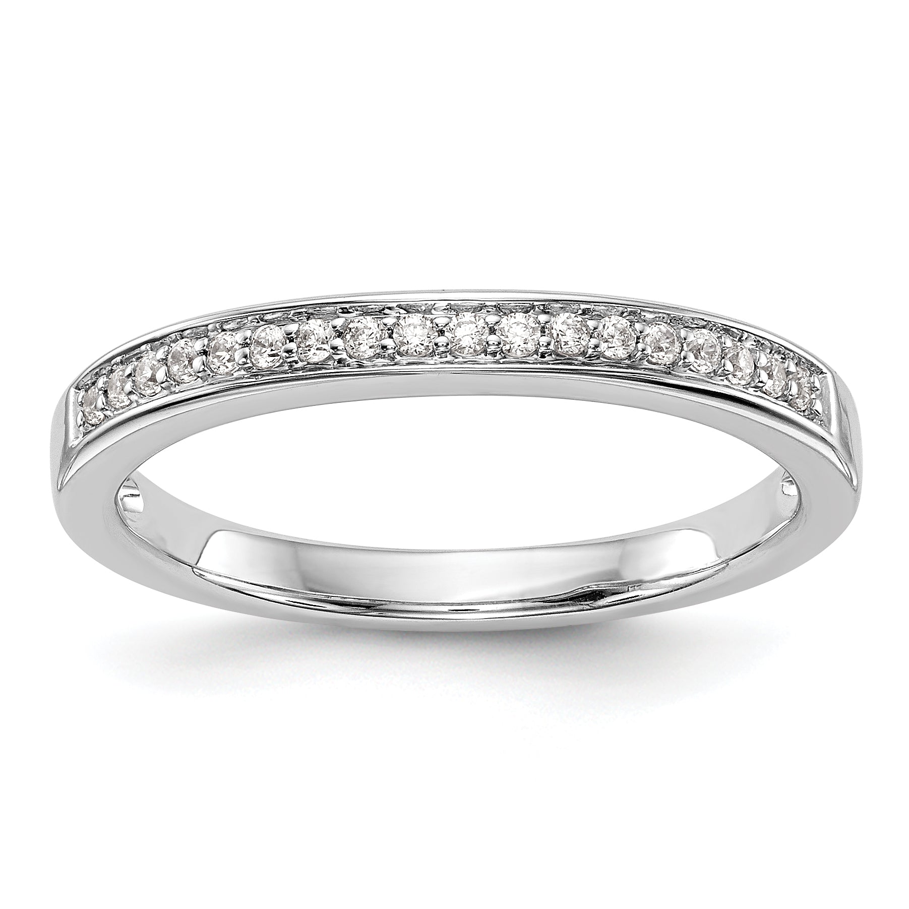 14K Weißgold Diamant-Trauring