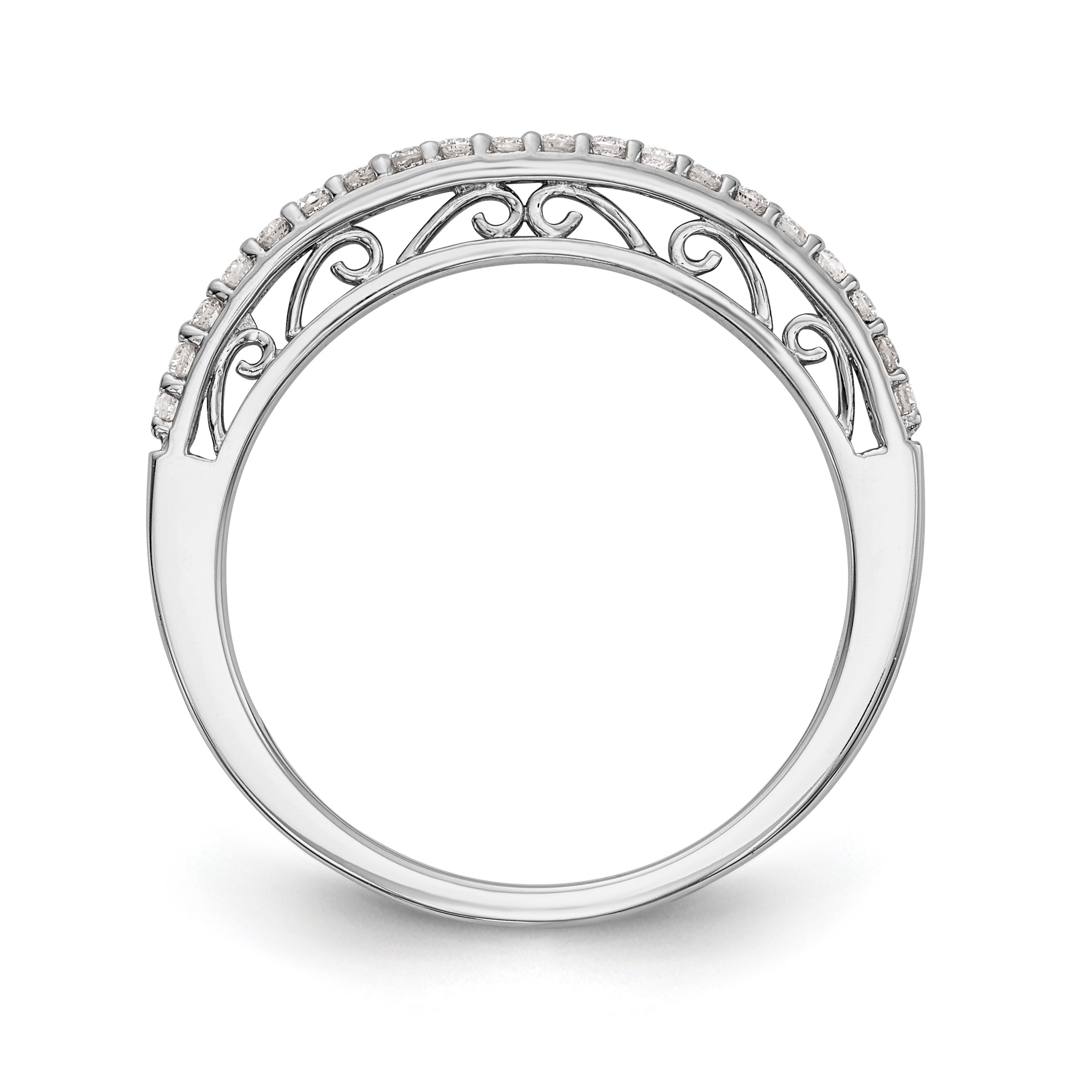 14K Weißgold Diamant-Trauringe im 2er-Set