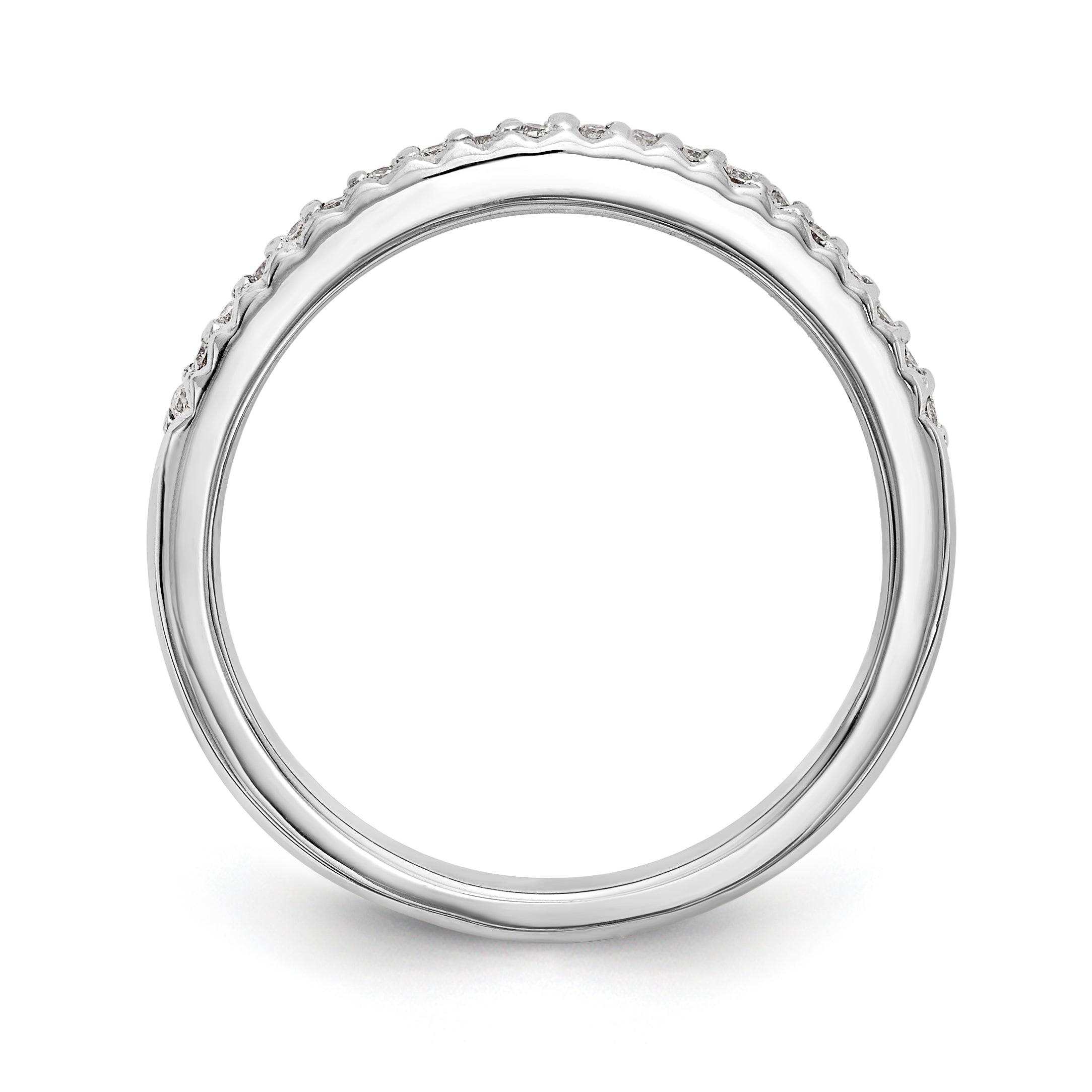 14K Weißgold Diamant-Trauring