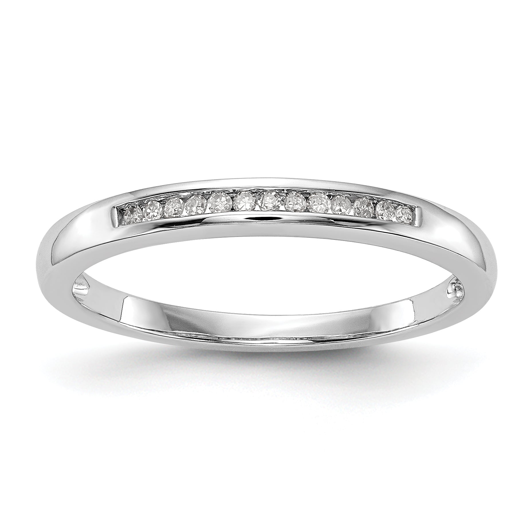 14K Weißgold Diamant-Trauring
