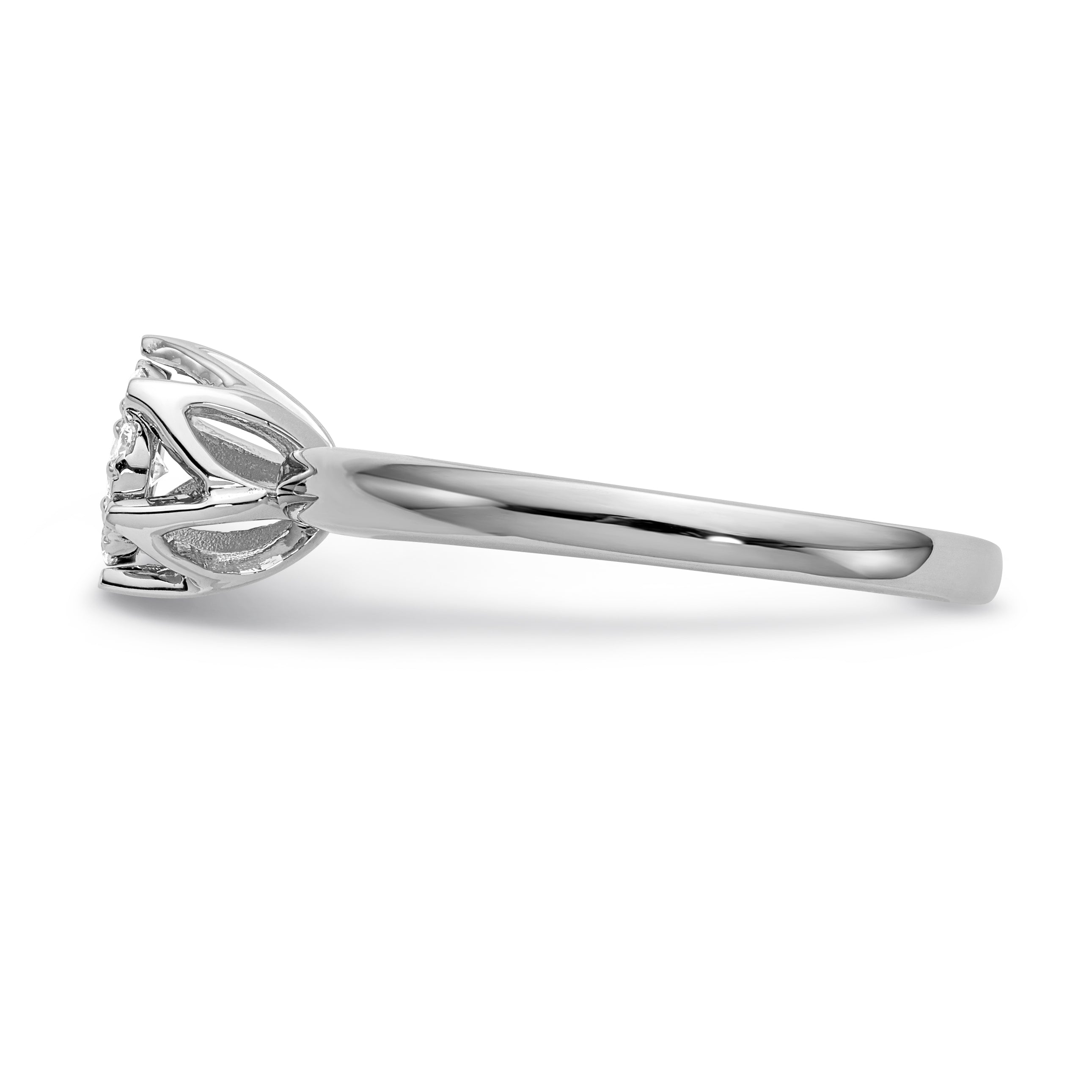14K Weißgold Diamant-Cluster-Verlobungsring