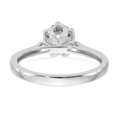 14K Weißgold Diamant-Cluster-Verlobungsring