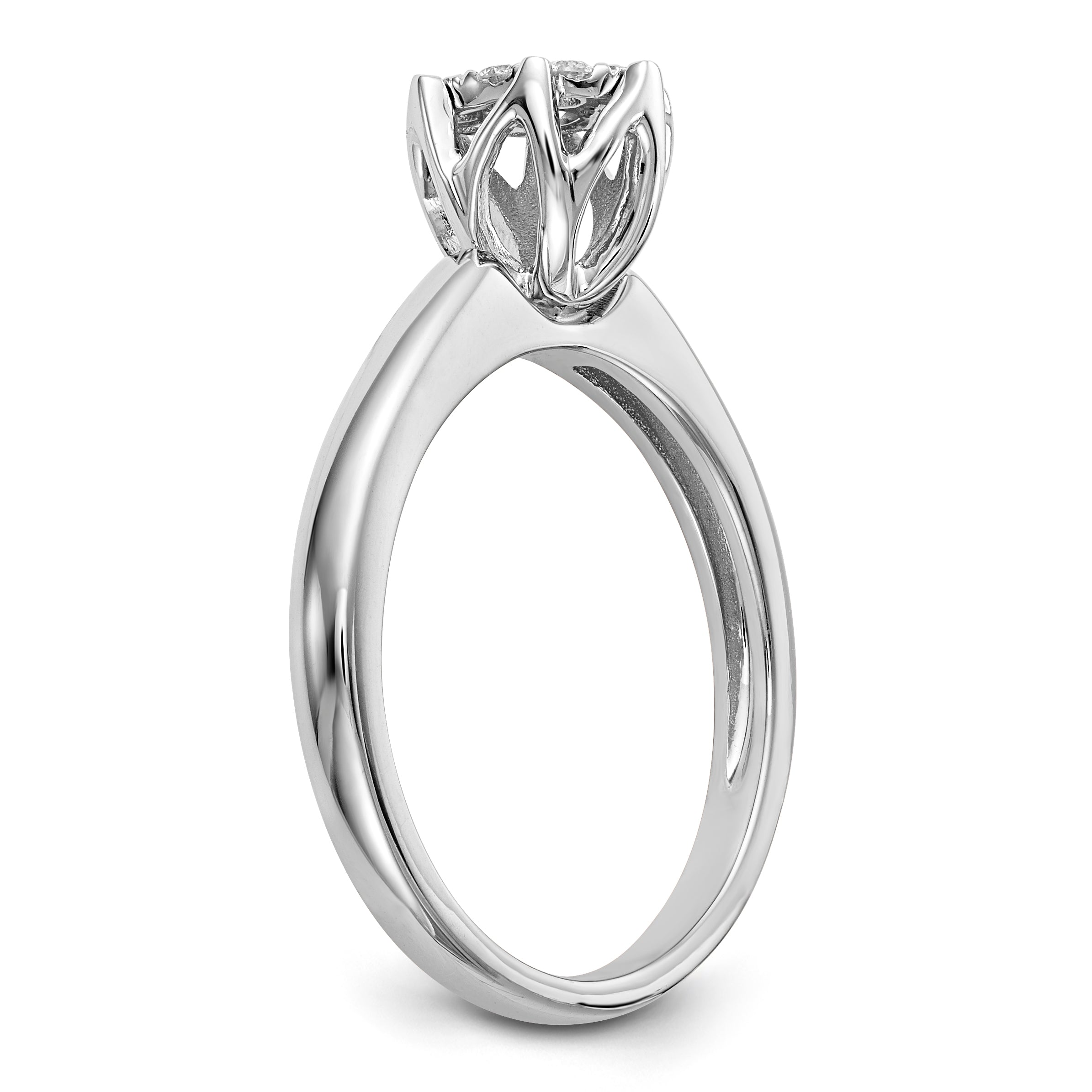 14K Weißgold Diamant-Cluster-Verlobungsring