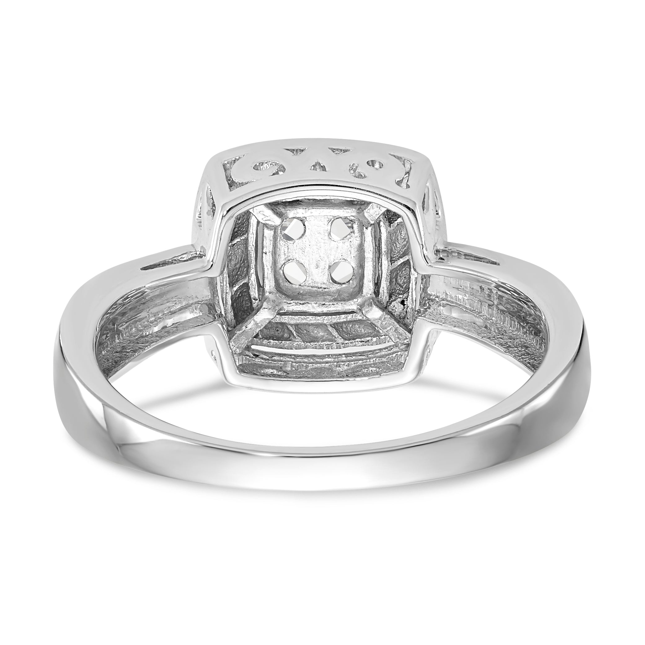 14K Verlobungsring Bicolor mit Diamant-Cluster