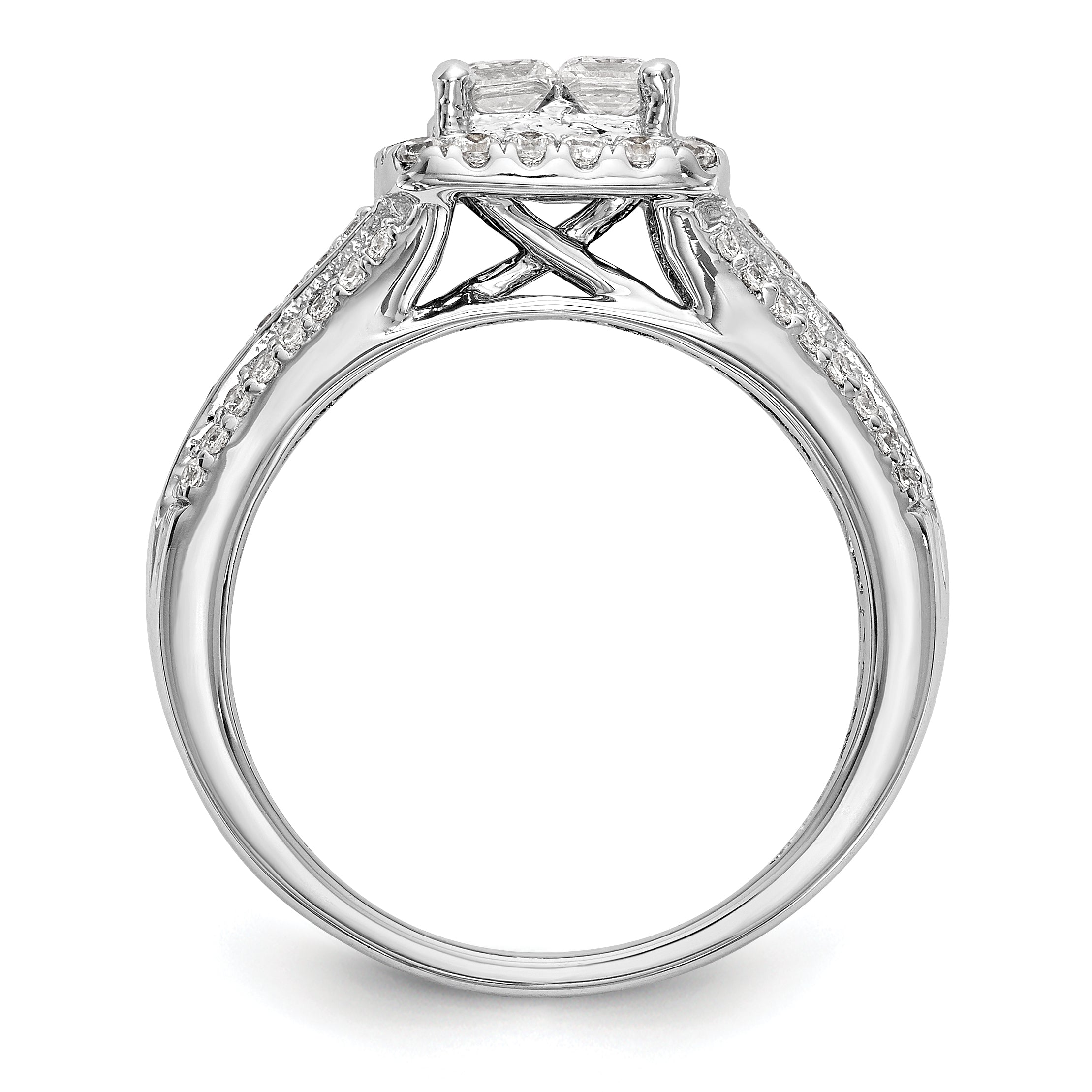 14K Weißgold Diamant-Trauring