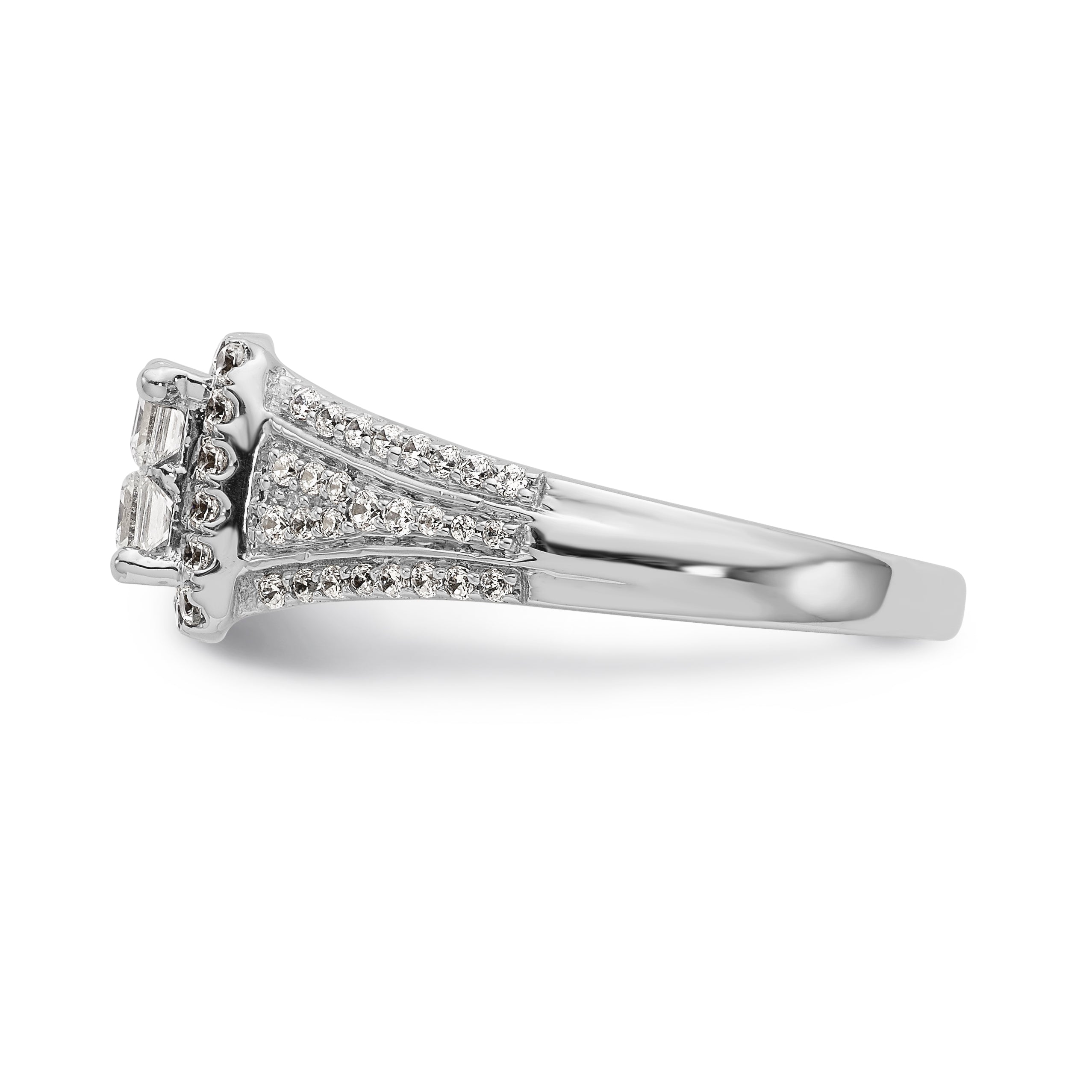 14K Weißgold Diamant-Trauring