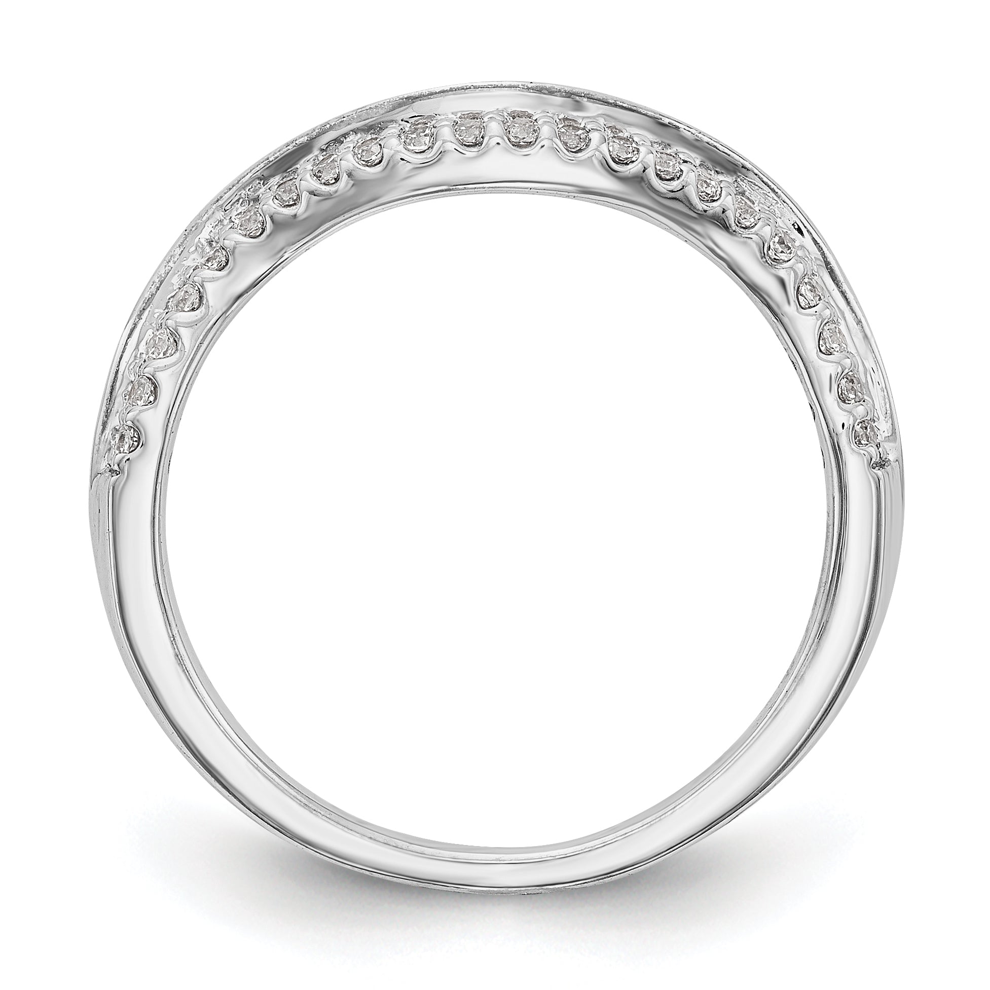 14K Weißgold Diamant-Trauring