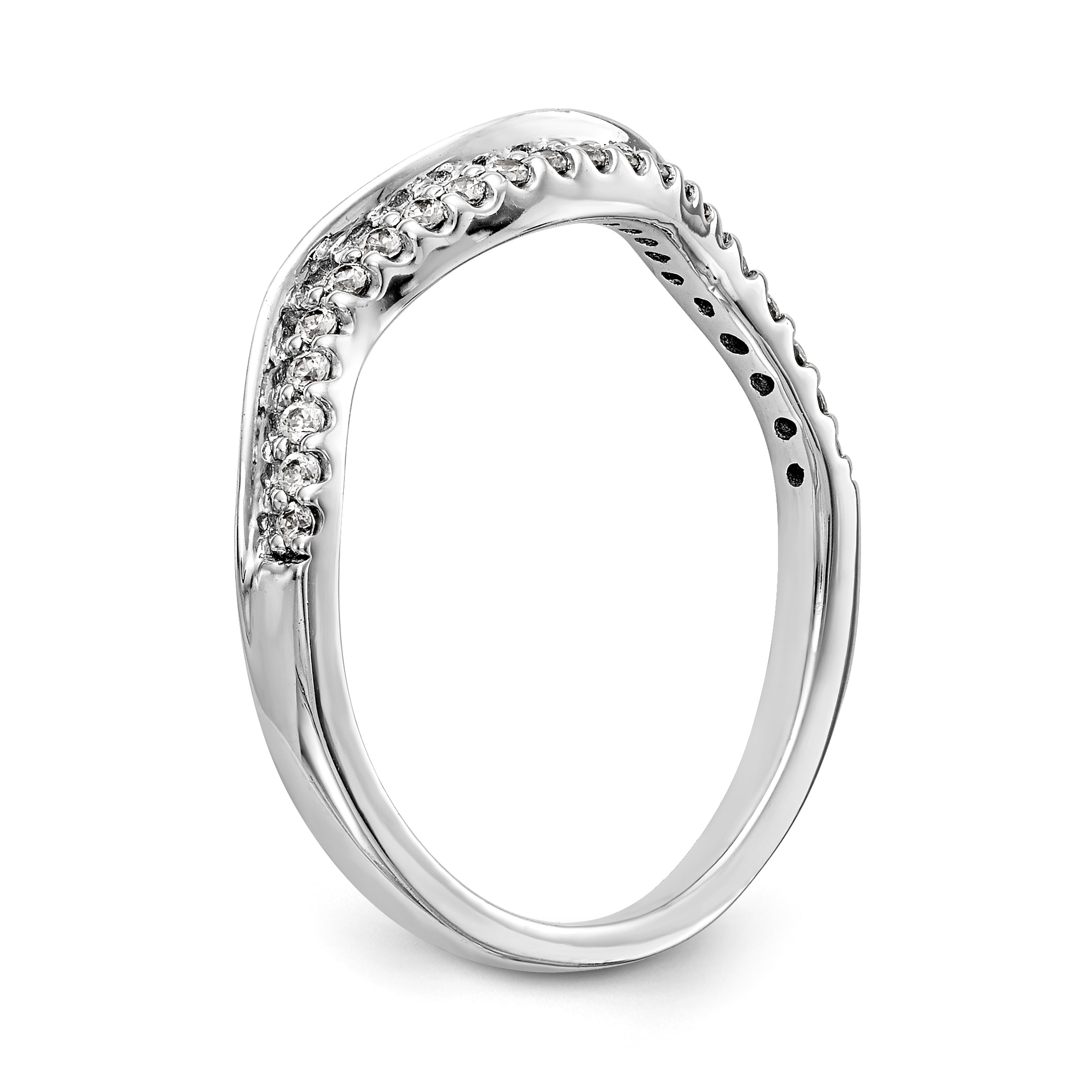 14K Weißgold Diamant-Trauring