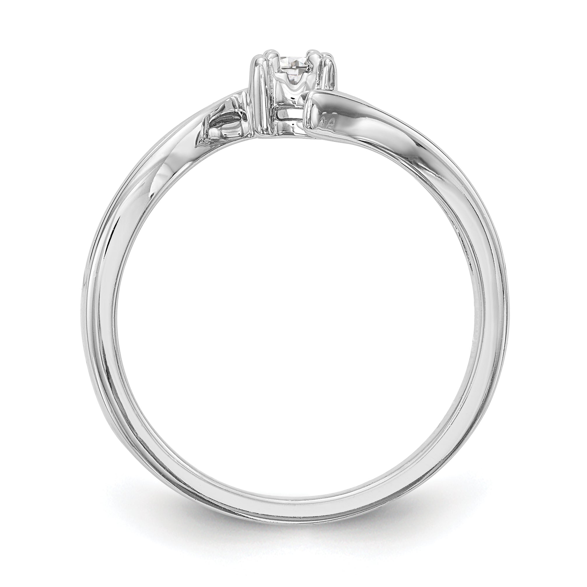 14K Weißgold Diamant Verlobungsring rund