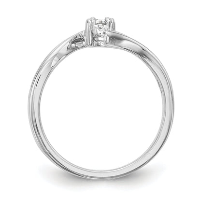 14K Weißgold Diamant Verlobungsring rund