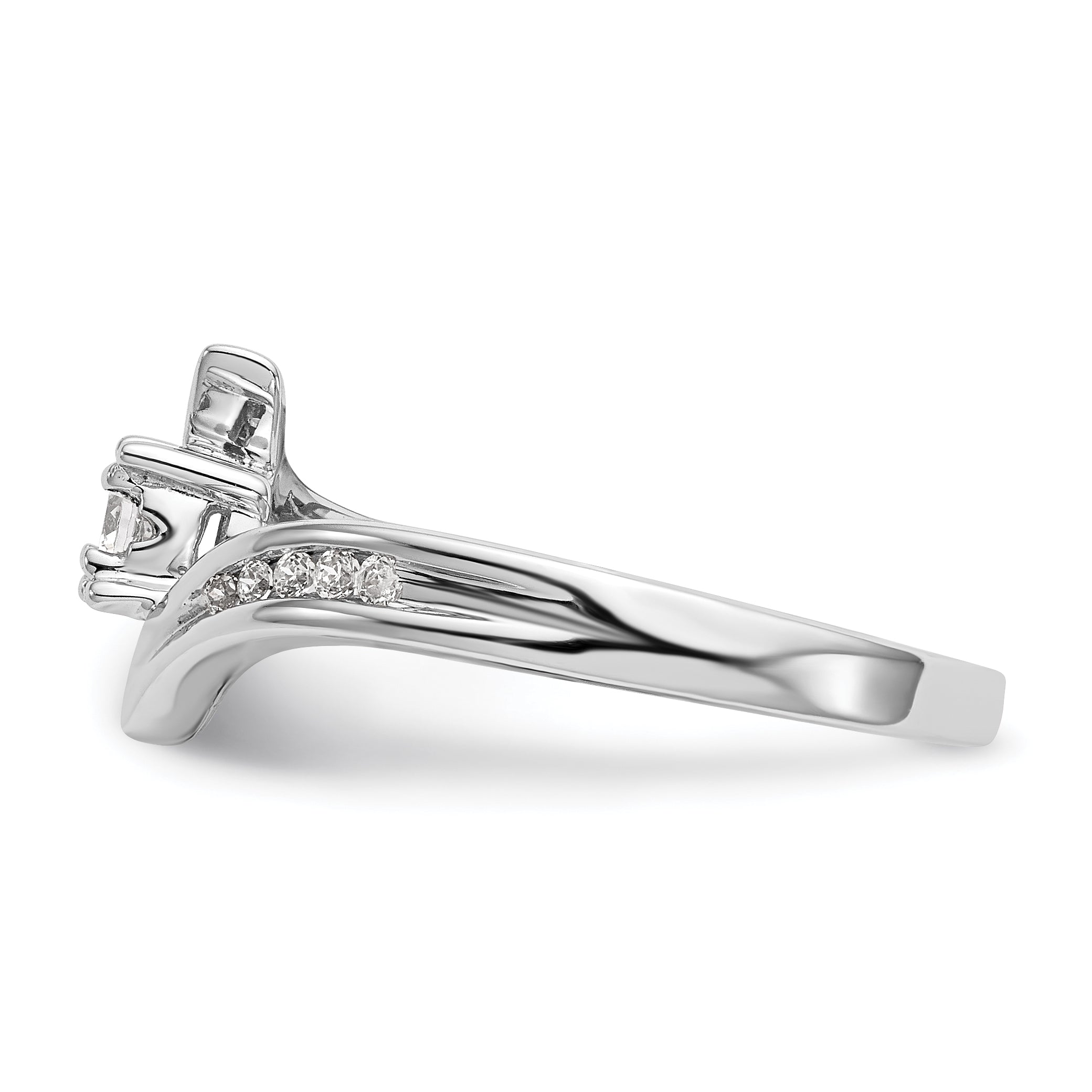 14K Weißgold Diamant Verlobungsring rund