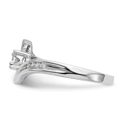 14K Weißgold Diamant Verlobungsring rund