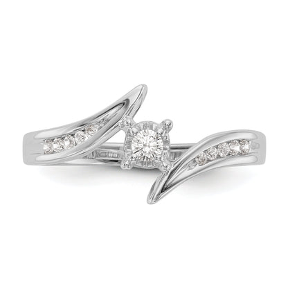 14K Weißgold Diamant Verlobungsring rund