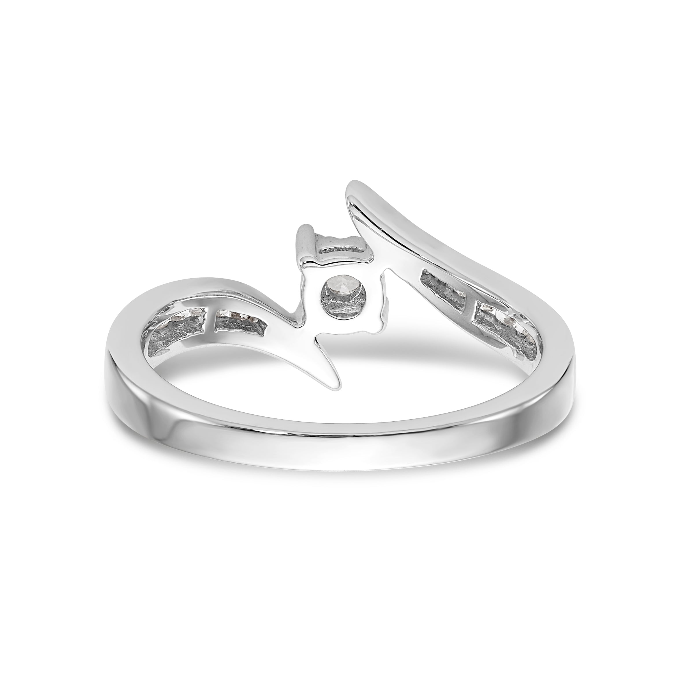 14K Weißgold Diamant Verlobungsring rund