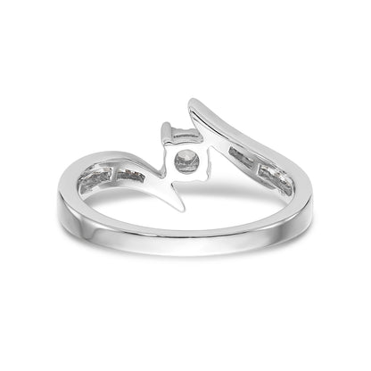 14K Weißgold Diamant Verlobungsring rund