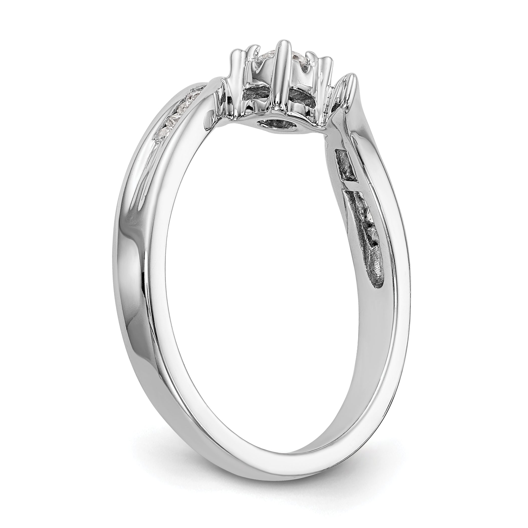 14K Weißgold Diamant Verlobungsring rund