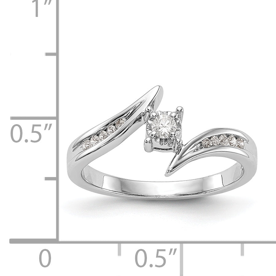 14K Weißgold Diamant Verlobungsring rund