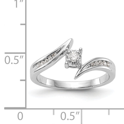 14K Weißgold Diamant Verlobungsring rund