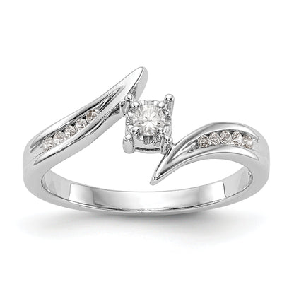 14K Weißgold Diamant Verlobungsring rund