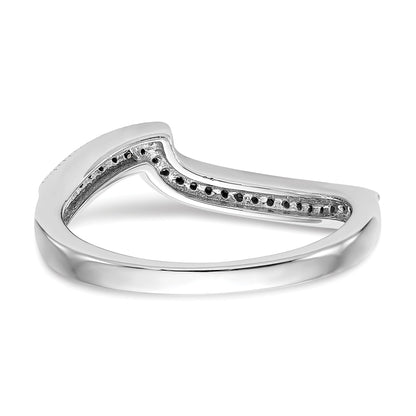 14K Weißgold Diamant Ehering, konturiert