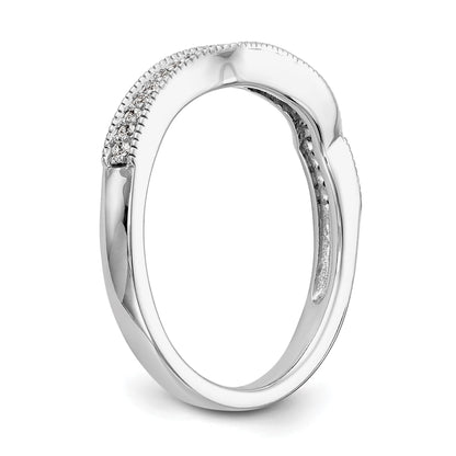 14K Weißgold Diamant-Ehering, konturiert