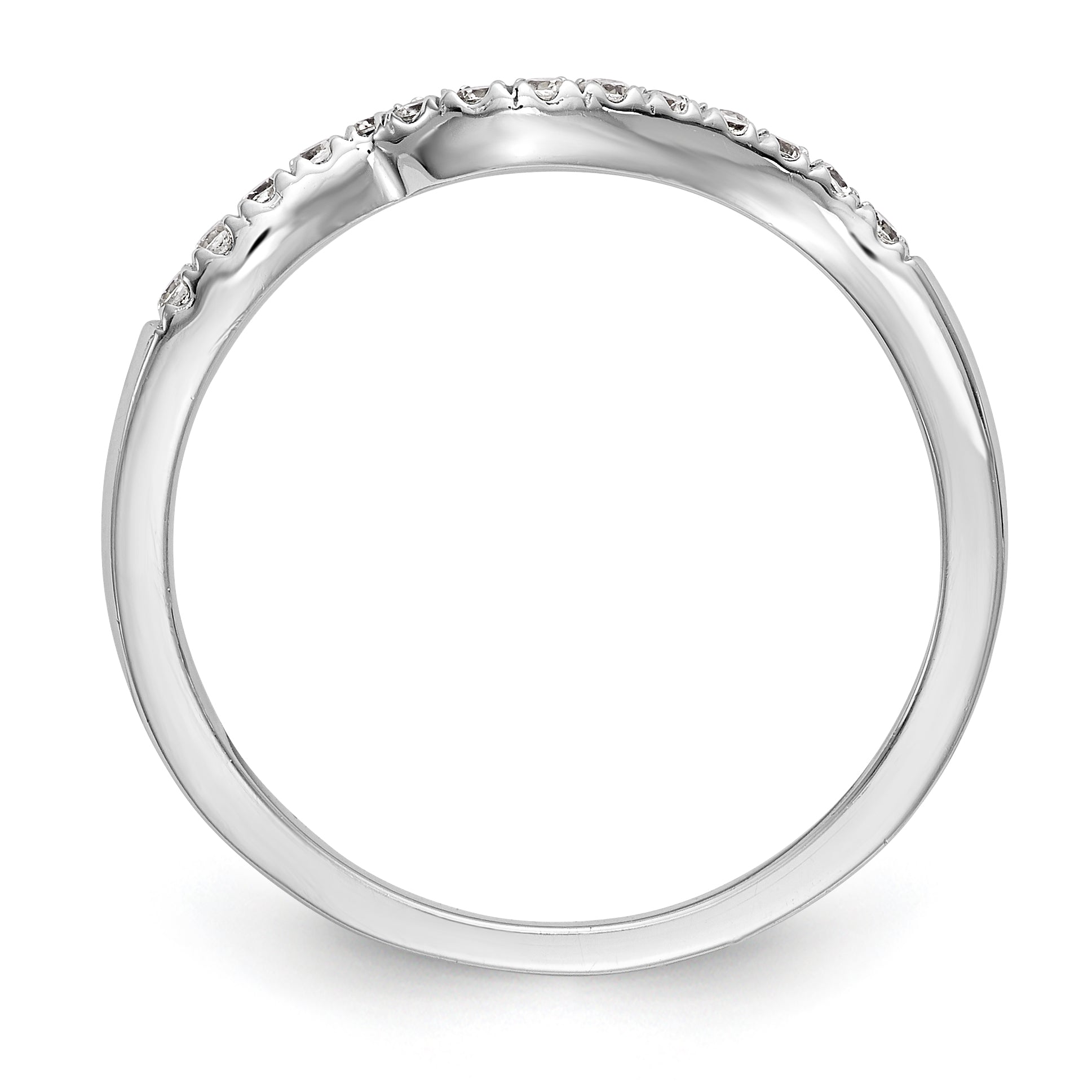 14K Weißgold Diamant-Konturring