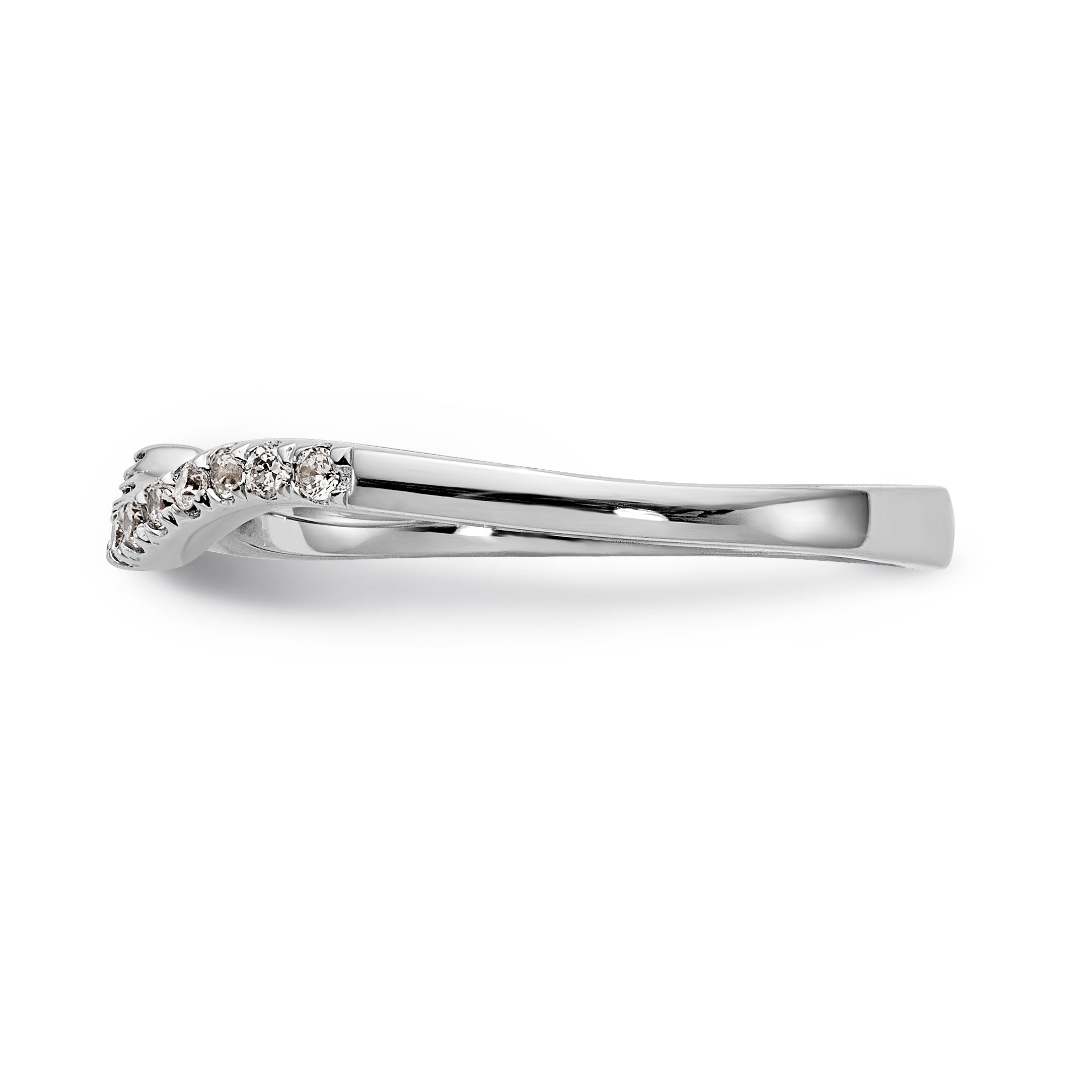 14K Weißgold Diamant-Konturring