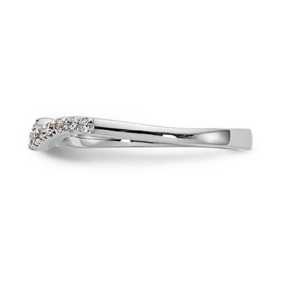 14K Weißgold Diamant-Konturring
