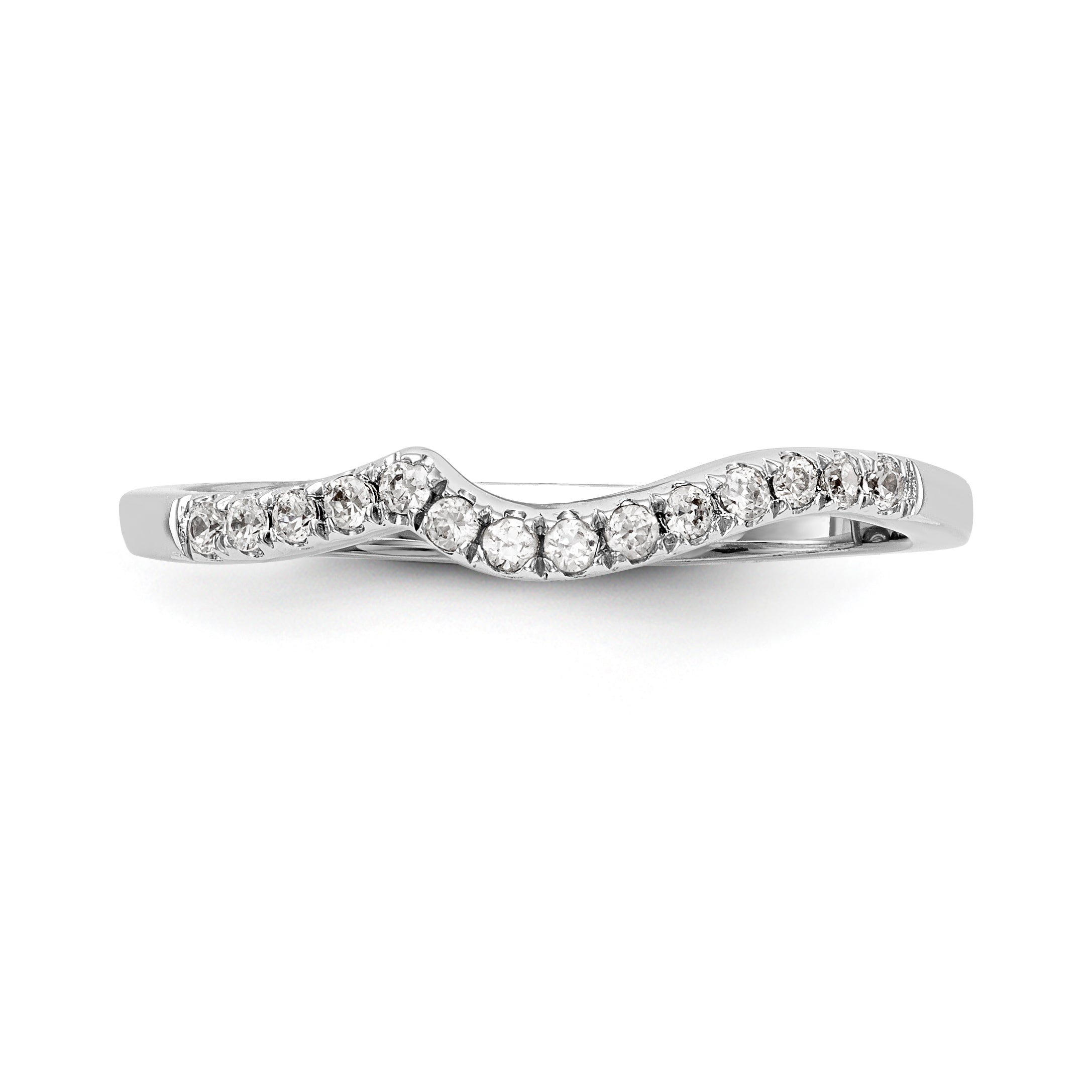 14K Weißgold Diamant-Konturring