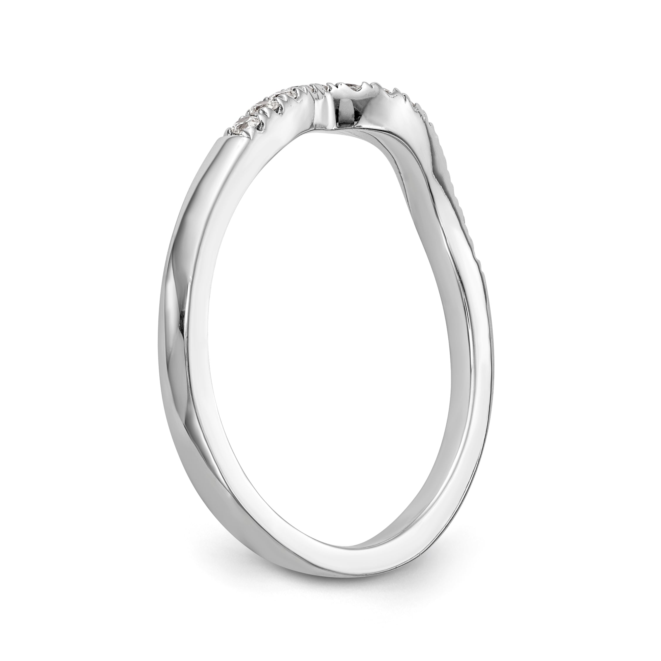 14K Weißgold Diamant-Konturring