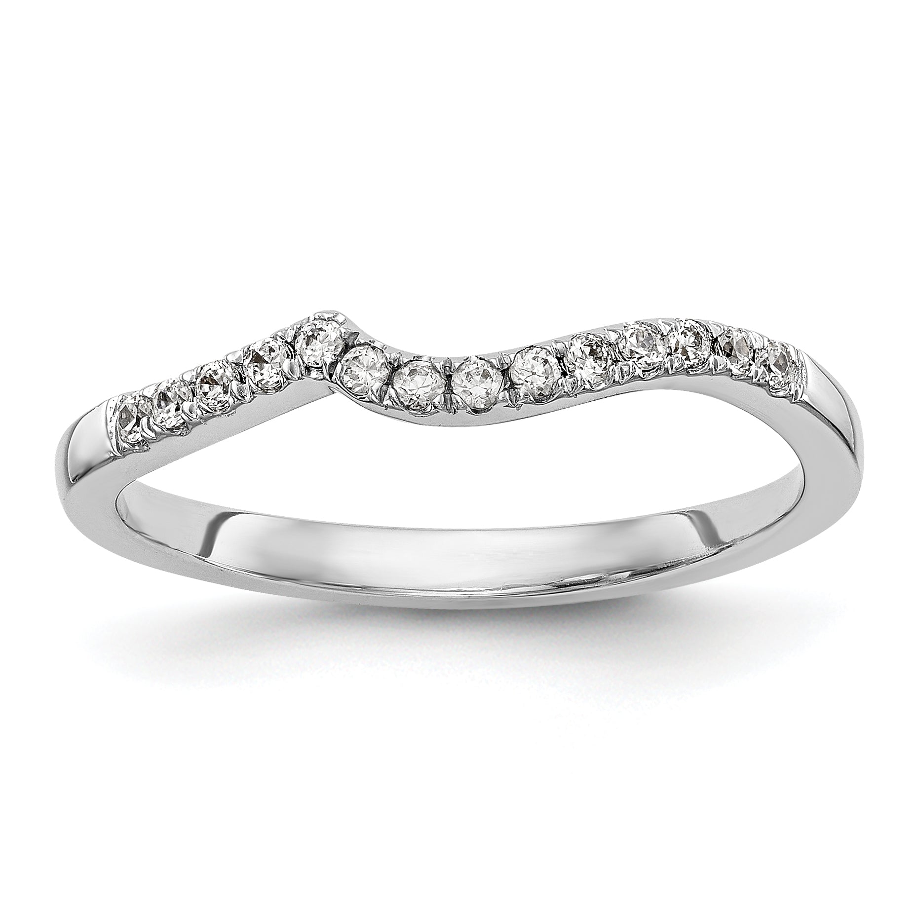 14K Weißgold Diamant-Konturring